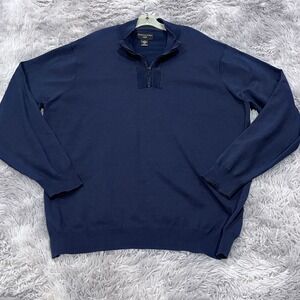 Shaquille Oneal Mens 3XL Blue Quarter Zip Sweater Pullover Long Sleeve